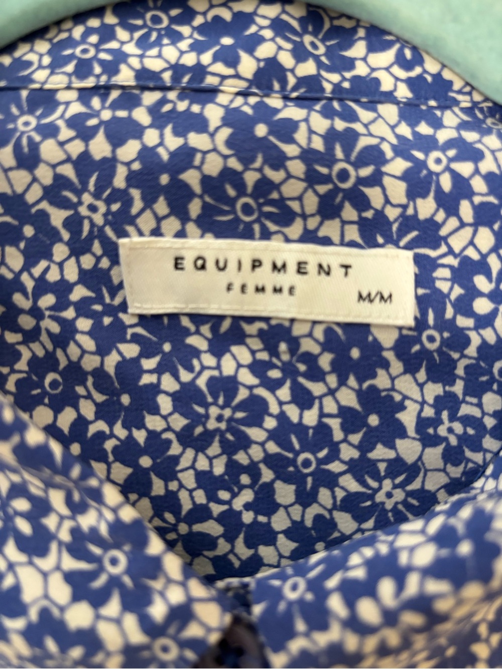 Equipment Blue and White Floral Mini Dress